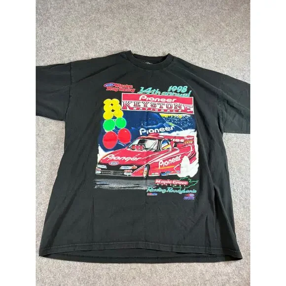 Vintage 90s 14th Annual Pioneer Keystone Nationals NHRA T Shirt Mens XL Black - Picture 1 of 6